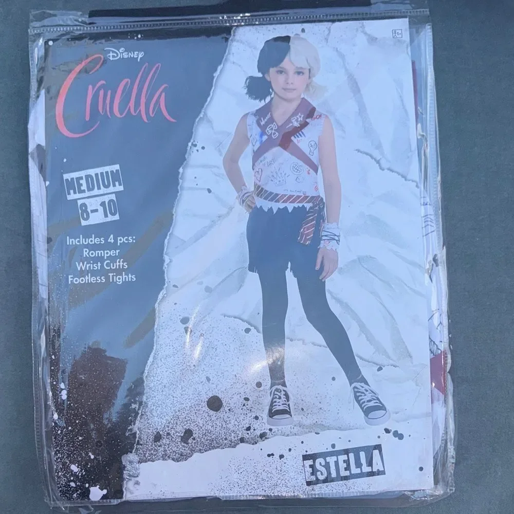 ð¥Kids' CruellaâEstella School Uniform Halloween Sz 8-10 New - Picture 2 of 5